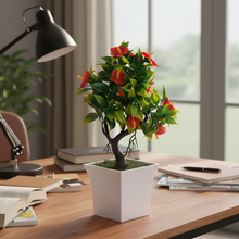 Artificial Calla Lilly Bonsai in Ruby Pot (Height : 26 cm)