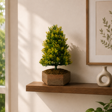 Artificial Bonsai Christmas Tree with Hexagun Wood  Pot