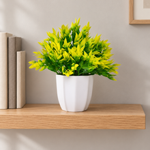 Artificial Leaves Yellow Bunch in Pot - 22 cm Height