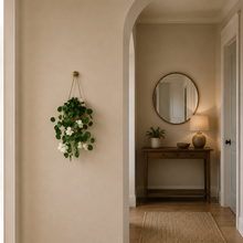 Artificial Flowers Falling Hanging in Wood Buckle Pot (Height 60 cm)