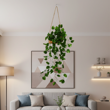 Artificial Falling Leaves Hanging in Wood Buckle Pot