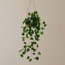 Artificial Falling Leaves Hanging in Wood Buckle Pot