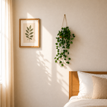 Artificial Falling Leaves Hanging in Wood Buckle Pot