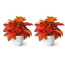 set of 2 real touch leaves in glassi pot