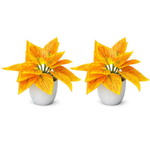 set of 2 real touch leaves in glassi pot