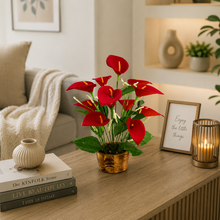 Artificial Flower Calla Lilly with Wooden Pot
