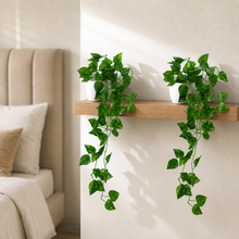 fancymart Pack of 2 Artificial Vine Plants with Small Pot (45 cm) – Natural Touch & Feel Hanging/Falling Greenery for Home & Office Décor