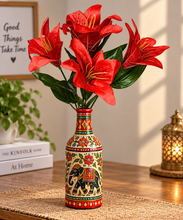Artificial Asiatic Lily flowers Bunch ( Height : 35cm x Width : 20cm)