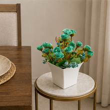 Artificial Hungarian rose flower in glass pot ( Height : 20 x Width : 15)
