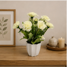 Artificial carnation light bunch in star pot ( Height : 30 x Width : 22)