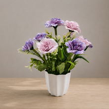 Artificial carnation light bunch in star pot ( Height : 30 x Width : 22)