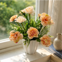 Artificial carnation light bunch in star pot ( Height : 30 x Width : 22)