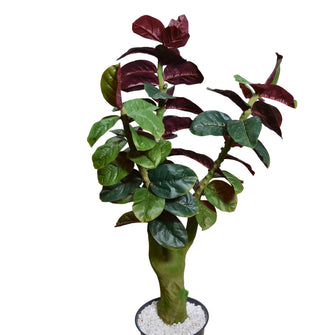 Artificial Green Rubber Plant 4 feet Natural look  Stem (Without pot)
