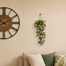 Artificial Flowers Falling Hanging in Wood Buckle Pot (Height 75 cm)