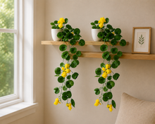 Artificial Flower Vine Plant Falling with Pot : Pack of 2 (Natural Touch & Feel)| Home D‚cor with Small Size Pot |plant hanging for Home Decor |  Office Decor | Size 45 X 17 X 7 CM | 8162