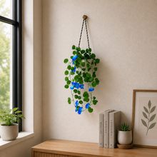 Artificial Flower Falling Leaves in Hanging Pot for Home and Office Decor | Blue