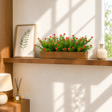 Artificial Flowering Plant Threadleaf in Wood Planter Design-01