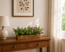 Artificial Flowering Plant Threadleaf in Wood Planter Design-04