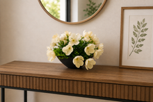 Artificial Flower Grass in Boat Pot - Home & Office Decor Elegant Potted Plant for Tabletop/Shelves Enhancement