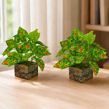 set of 2 real touch leaves in parrot 2 sticks in medium printed multicolor dabbi