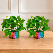 set of 2 real touch leaves in parrot 2 sticks in medium printed multicolor dabbi