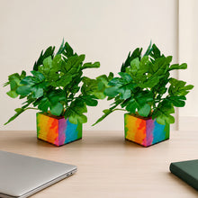 set of 2 real touch leaves in parrot 2 sticks in medium printed multicolor dabbi