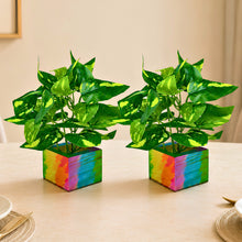 set of 2 real touch leaves in parrot 2 sticks in medium printed multicolor dabbi