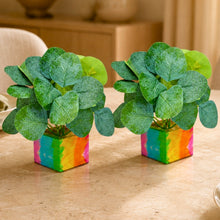 set of 2 real touch leaves in parrot 2 sticks in medium printed multicolor dabbi