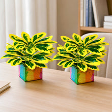 set of 2 real touch leaves in parrot 2 sticks in medium printed multicolor dabbi