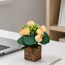 single pc  china mini peony (7 flowers  + 7 beads lup( 8.75gms) + 3 fabric patte in 7 pointer (1.6 gms) in printed dabbi