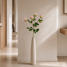 Artificial Flower sticks Bengal Rose sticks 5 Flower Heads without pot (Height : 60 cm) (Single Stick)
