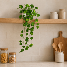 fancymart Artificial Vine Plant Falling with Pot - Natural Touch & Feel | Home & Office Decor | Wall Decor | Small Size Pot | Faux Plants (Size: 45 X 17 X 7 CM) (Green-8)