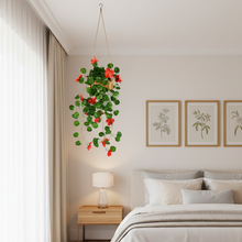 Artificial Flowers Falling Hanging in Wood Buckle Pot (Height 60 cm)