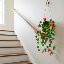 Artificial Flowers Falling Hanging in Wood Buckle Pot (Height 60 cm)