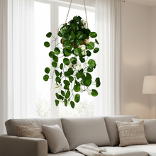 Artificial Flowers Falling Hanging in Wood Buckle Pot (Height 60 cm)