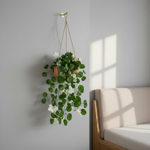 Artificial Flowers Falling Hanging in Wood Buckle Pot (Height 60 cm)
