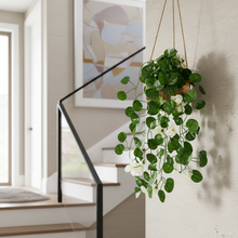 Artificial Flowers Falling Hanging in Wood Buckle Pot (Height 60 cm)