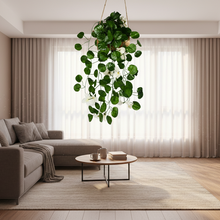 Artificial Flowers Falling Hanging in Wood Buckle Pot (Height 60 cm)