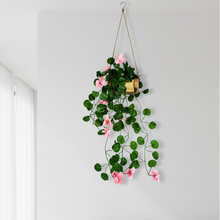 Artificial Flowers Falling Hanging in Wood Buckle Pot (Height 60 cm)