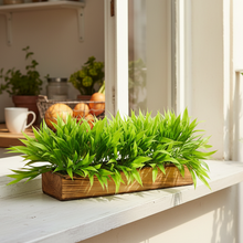 Artificial Plant Bamboo Leaves in Wooden Tray