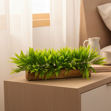 Artificial Plant Bamboo Leaves in Wooden Tray