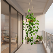 Artificial Falling Leaves Hanging in Wood Buckle Pot ( 60 cm)