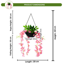 Artificial wisteria in hanging pot (Height : 60  X Width: 30 cm)