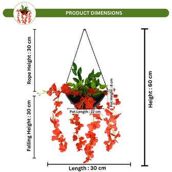 Artificial wisteria in hanging pot (Height : 60  X Width: 30 cm)