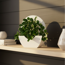 Artificial Looks Real Green Leaves in wooden basket (Height 20 x Width 18 cm)
