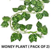 Artificial Garland Plant Leaf Creeper/Vines Wall Hanging (Length 6.5 Feet, Green) Pack of 2 Strings