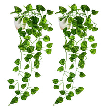 fancymart Artificial Vine Plant Falling with Pot: Pack of 2 (Natural Touch & Feel) - Home and Office Decor with Small Size Pot (45 x 17 x 7 CM)