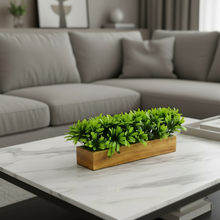 fancymart Artificial Leaves in Wood Planter (Width 30 cm)