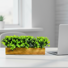 fancymart Artificial Leaves in Wood Planter (Width 30 cm)