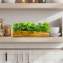 fancymart Artificial Leaves in Wood Planter (Width 30 cm)